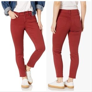 NYDJ spice ami high waisted jeans jeggings leggings skinny slim orange red 00P